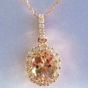 Morganite in 14K Rose Gold with Diamond Accents